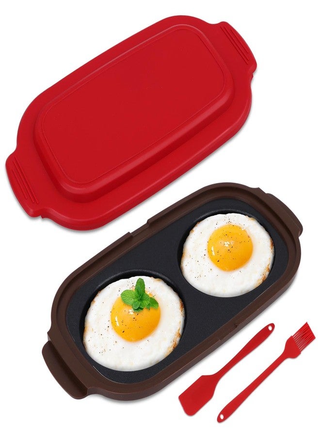 Giyochie Microwave Egg Cooker & Poacher, Dual Cavity Non-Stick Egg Maker for 2 Eggs Breakfast Sandwich, Muffins and Mini Omelets, Includes Spatula & Oil Brush for Home, Office, RV Travel - Image 1